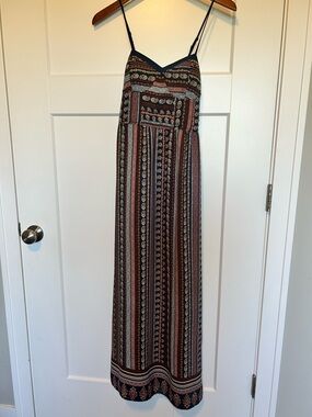 Xhilaration Boho Smocked Maxi Dress - Size M - Multicolor Tribal Print